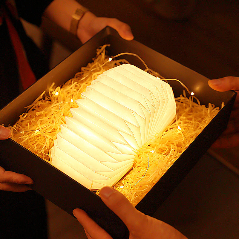 Creative Gift Led Portable Retro Lamp Usb Rechargeable Wooden Lamp 360 Degree Folding Organ Lamp featured in Folding Book Lamp Buying Guide: What to Verify