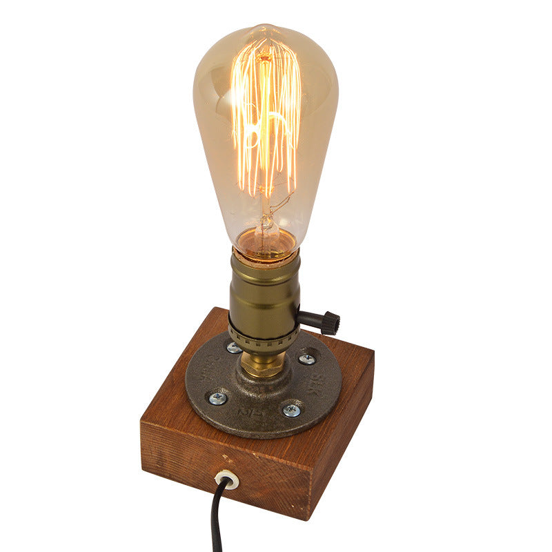 Retro dimmable table lamp styled for a compact coffee bar