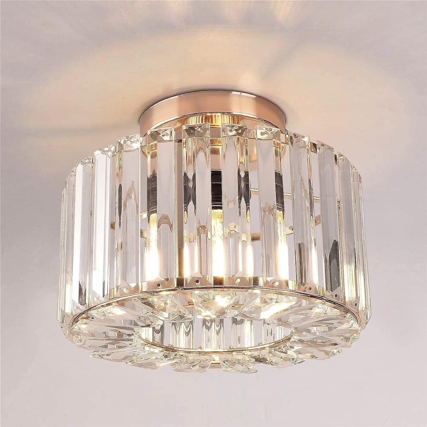 Milky White Ceiling Bedroom Crystal Lamp in the Shopify product image