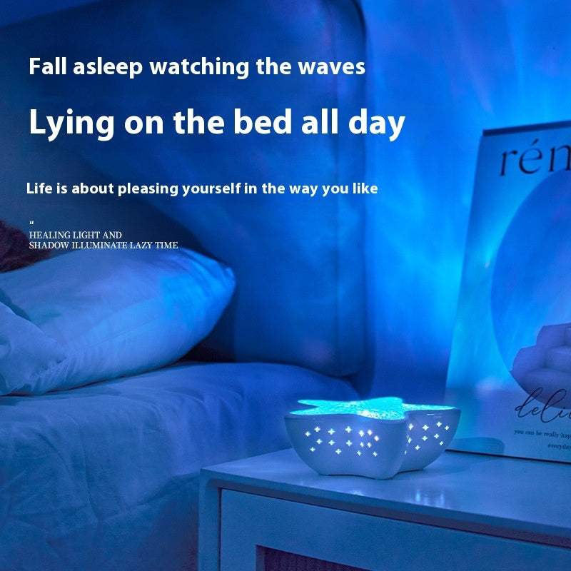 Starfish Water Ripple Projection Lamp shown in the current Shopify product image