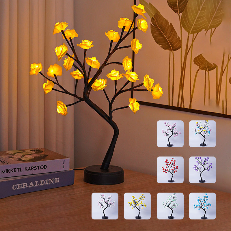 Flower Tree Rose LED Table Lamp featured in Fixed Color vs RGB Rose Tree Lamp