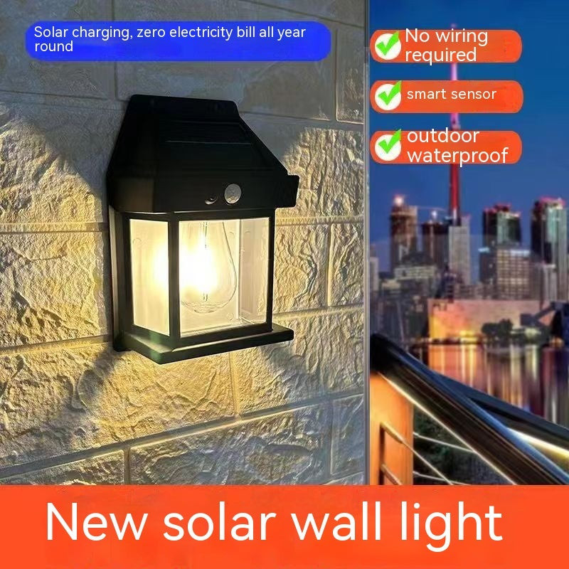 Outdoor Solar Waterproof Tungsten Induction Garden Wall Lamp featured in How to Store Solar Lights for Winter